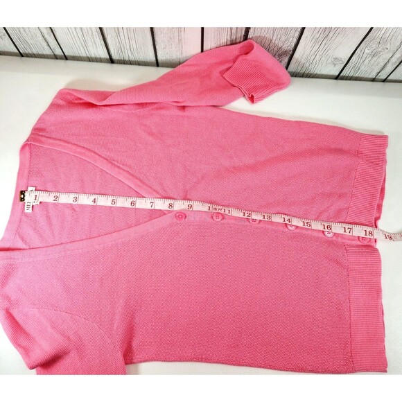 Merona Women's Cardigan Favorite Knit Textured Pink Sweater Size M - Picture 5 of 16